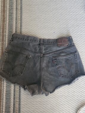 Levi's Black Greyish Washed Denim Cutoff Shorts